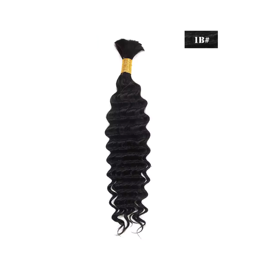 #1b Deep Wave Bulk Human Hair