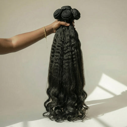 Kinky Straight Weft Hair Extension